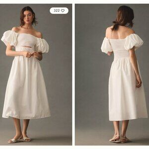 White Moon River, Puffed Sleeves, Small Cut Out Dress